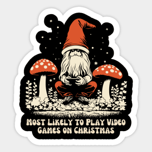Most Likely to Play Video Games on Christmas Sticker